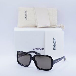 Jacquemus CABANA JAC/86 C1 Square Sunglasses - Shiny Black\Grey